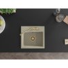 Mexen Milo, granitový drez 435x410x171 mm, 1-komorový a drezová batéria Carla, béžová, 6505-69-670700-50