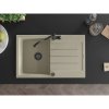 Mexen Bruno, granitový drez 795x495x200 mm, 1-komorový a drezová batéria Carla, béžová, 6513-69-670700-70