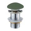 Mexen uzatvárateľná guľatá umývadlová odtoková zátka typu ClickClack, bez prepadu, zelená matná keramická, 79910-43
