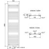 Mexen Uran vykurovacie teleso 1800 x 500 mm, 790 W, čierna, W105-1800-500-00-70
