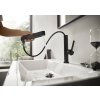 Hansgrohe Finoris, umývadlová batéria 230, s výpustom Push-Open a výsuvnou spŕškou, EcoSmart, čierna matná, HAN-76063670