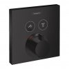 Hansgrohe Shower Select, termostatická batéria pod omietku na 2 spotrebiče, čierna matná, 15763670