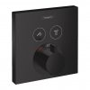 Hansgrohe Shower Select, termostatická batéria pod omietku na 2 spotrebiče, čierna matná, HAN-15763670