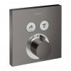 Hansgrohe Shower Select, termostatická batéria pod omietku na 2 spotrebiče, kefovaný čierny chrómová, 15763340