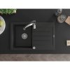 Mexen Bruno, 1-komorový granitový drez 795x495x200 mm a drezová batéria Aster, čierna, 6513-77-73450-07