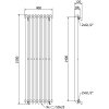 Mexen Atlanta, vykurovacie teleso 1500x460 mm, 894 W, biela, W211-1500-460-00-20