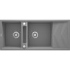 Deante Magnetic, 2-komorový granitový drez s odkvapkávačom 1160x500x224 mm, šedá metalíza, DEA-ZRM_S213