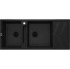 Deante Magnetic, 2-komorový granitový drez s odkvapkávačom 1160x500x224 mm, čierna matná, DEA-ZRM_N213