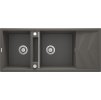 Deante Magnetic, 2-komorový granitový drez s odkvapkávačom 1160x500x224 mm, antracitová metalíza, DEA-ZRM_T213