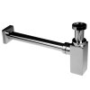 Mereo, Sifón umývadlový hranatý, celokovový s prevlečnou maticou, chróm. mosadz, 5/4"x ø 32 mm, MER-CH13