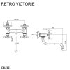 Mereo, Drezová nástenná batéria, Retro Viktorie, s ramienkom rúrkovým pr. 18 mm - 200 mm, MER-CBL301