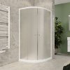 Mereo, Sprchový set z Kory Lite, štvrťkruh, 90 cm, biely ALU, sklo Grape a vaničky z liateho mramoru, MER-CK35121ZM