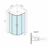 Bruckner, BORG štvrťkruhová sprchová zástena 900x900x1950 mm, R550, 6mm číre sklo, chrómový profil, 751.090.1