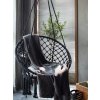 Bluegarden, závesné kreslo v štýle Boho s vankúšom čierne 490129A, OGR-03542