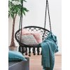 Bluegarden, závesné kreslo v štýle Boho s vankúšom čierne 490129A, OGR-03542