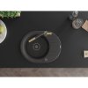 Mexen Kevin, 1-komorový granitový drez 586x458x190 mm a drezová batéria Flora, čierna škvrnitá, 6517-76-670401-75-B