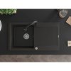 Mexen Leo, 1-komorový granitový drez 900x500x190 mm a drezová batéria Elia, čierna-zlatá metalíza, 6501-75-670101-70