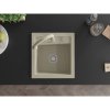 Mexen Vito, 1-komorový granitový drez 490x520x210 mm a drezová batéria Elia, béžová, 6503-69-670101-69