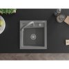 Mexen Vito, 1-komorový granitový drez 490x520x210 mm a drezová batéria Elia, šedá, 6503-71-670101-71