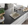 Mexen Milo, 1-komorový granitový drez 435x410x171 mm a drezová batéria Elia, béžová, 6505-69-670101-69