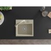 Mexen Milo, 1-komorový granitový drez 435x410x171 mm a drezová batéria Elia, béžová, 6505-69-670101-69