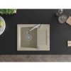 Mexen Enzo, 1-komorový granitový drez 576x465x174 mm a drezová batéria Elia, béžová, 6506-69-670101-00