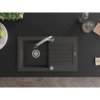 Mexen Pablo, 1-komorový granitový drez 752x436x161 mm a drezová batéria Elia, čierna škvrnitá, 6510-76-670101-00