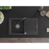 Mexen Pablo, 1-komorový granitový drez 752x436x161 mm a drezová batéria Elia, čierna škvrnitá, 6510-76-670101-70
