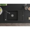 Mexen Elias, 1-komorový granitový drez 795x480x200 mm a drezová batéria Elia, čierna, 6511-77-670101-70