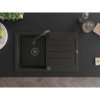 Mexen Bruno, 1-komorový granitový drez 795x495x200 mm a drezová batéria Elia, čierna-zlatá metalíza, 6513-75-670101-70-B