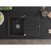 Mexen Bruno, 1-komorový granitový drez 795x495x200 mm a drezová batéria Elia, čierna-zlatá metalíza, 6513-75-670101-70