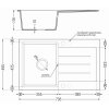 Mexen Bruno, 1-komorový granitový drez 795x495x200 mm a drezová batéria Elia, čierna, 6513-77-670101-50-B
