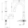 Mexen Bruno, 1-komorový granitový drez 795x495x200 mm a drezová batéria Elia, čierna, 6513-77-670101-50-B