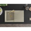 Mexen Cesar, 1-komorový granitový drez 775x470x190 mm a drezová batéria Elia, béžová, 6514-69-670101-50