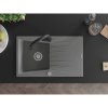 Mexen Cesar, 1-komorový granitový drez 775x470x190 mm a drezová batéria Elia, šedá, 6514-71-670101-70