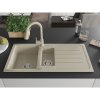 Mexen Andres, 1,5-komorový granitový drez 1000x500x200 mm a drezová batéria Elia, béžová, 6515-69-670101-69