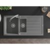 Mexen Andres, 1,5-komorový granitový drez 1000x500x200 mm a drezová batéria Elia, šedá, 6515-71-670101-00