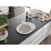 Mexen Kevin, 1-komorový granitový drez 586x458x190 mm a drezová batéria Elia, biela, 6517-20-670101-20
