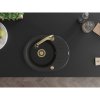 Mexen Kevin, 1-komorový granitový drez 586x458x190 mm a drezová batéria Elia, čierna, 6517-77-670101-50