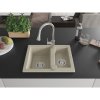Mexen Carlos, 1,5-komorový granitový drez 582x475x177 mm a drezová batéria Elia, béžová, 6518-69-670101-00