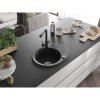 Mexen Kevin, 1-komorový granitový drez 586x458x190 mm a drezová batéria Duero, čierna, 6517-77-671600-70