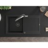 Mexen Leo, 1-komorový granitový drez 900x500x190 mm a drezová batéria Duo, čierna, 6501-77-671701-07-B