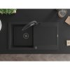Mexen Leo, 1-komorový granitový drez 900x500x190 mm a drezová batéria Duo, čierna, 6501-77-671701-70-B