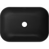 Mexen Rita, umývadlo na dosku 45x32x14 cm, čierna matná-strieborný vzor, 21084572