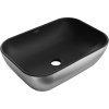 Mexen Rita, umývadlo na dosku 45x32x14 cm, čierna matná-strieborný vzor, 21084573