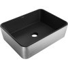 Mexen Catia, umývadlo na dosku 48x37x14 cm, čierna matná-strieborný vzor, 21314873