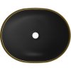 Mexen Viki, umývadlo na dosku 48x35x14 cm, čierna matná-zlatý okraj, 21054875