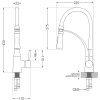 Mexen Vito, 1-komorový granitový drez 490x520x210 mm a drezová batéria Aster, čierna, 6503-77-73450-57-G