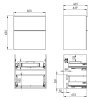 Elita Look, skrinka pod umývadlo 60x45x64 mm 2S PDW, biela matná, ELT-167592