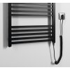 Sapho, METRO-E elektrické vykurovacie teleso, rovné, 600x1620 mm, 800 W, čierna matná, ME616B